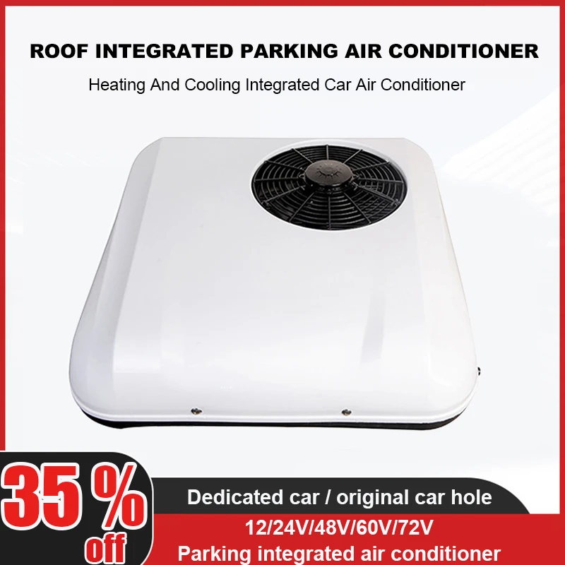 12/24V/48V/60V/72V Vrachtwagen Overhead Auto Airconditioner Verwarming En cooling Top Gemonteerde Parking Airconditioner Geïntegreerde Machine