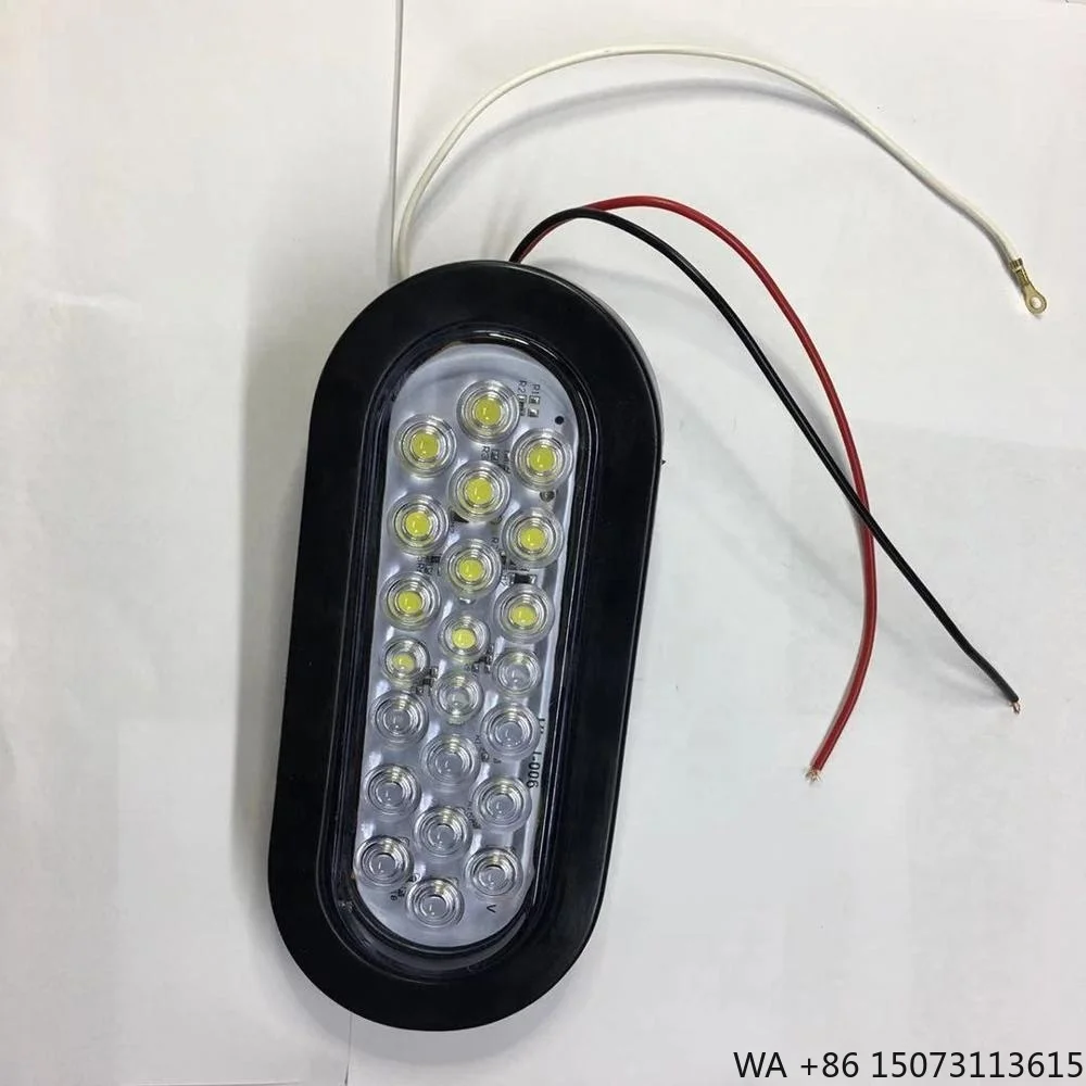 

Hot Selling Oval 24 LED 12V/24V Red-White-Amber Lorry Tail Light for Trailer