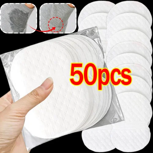 Imagen 2 del producto 50 Uds. Pegatinas invisibles absorbentes para el sudor de las axilas, almohadillas antitranspirantes para el cuidado de la ropa, pegatinas ligeras antisudor para verano