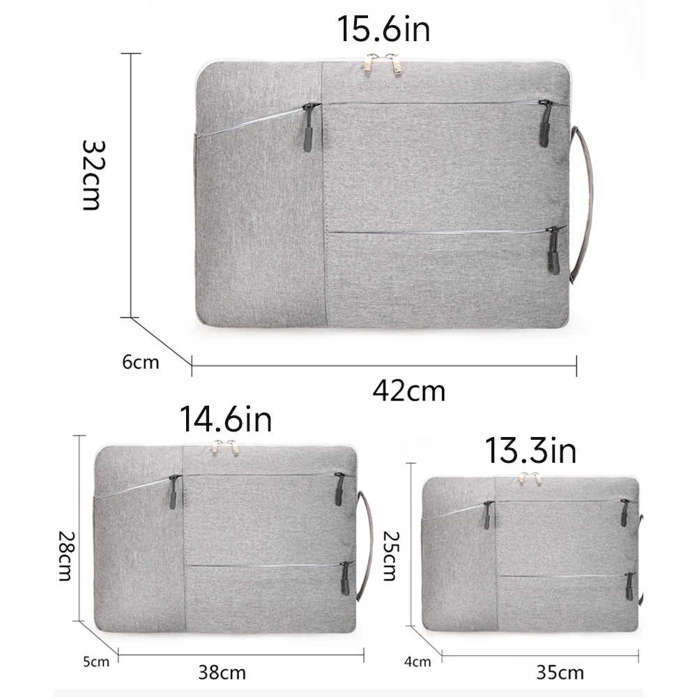 CASEPOKE Laptop Bag 13.3in 14.6in 15.6in PC Case for Macbook Air Pro Lenovo Hp Dell Samsung Waterproof Handbag Laptop Sleeve