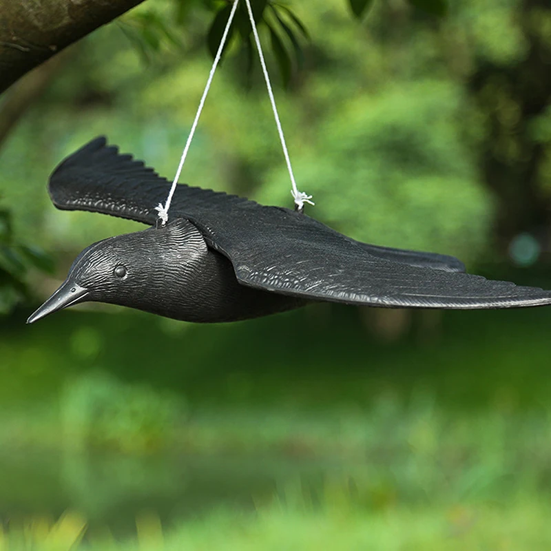 Reallike 3D hewan angka gagak realistis Ravens taman dekorasi gantung rumah patung burung gagak umpan menarik gagak