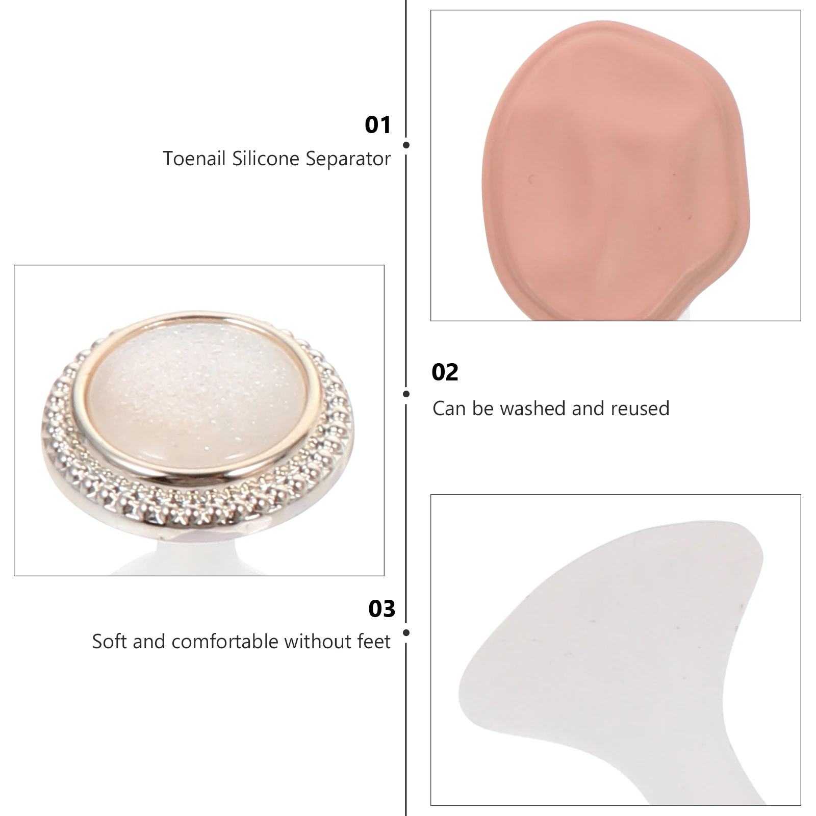 

Silicone Toe Separators for Nail Art Pedicure Manicure Tools Foot Toe Dividers Gel Separator Silica Toes Spacers