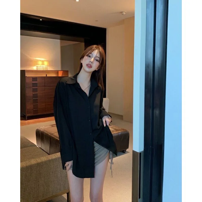 

Long Sleeve Shirts Womens Cotton Patchwork Button Down Loose Fit Outwear Feminine Travel Comfortable Minimalist Daily Outfit