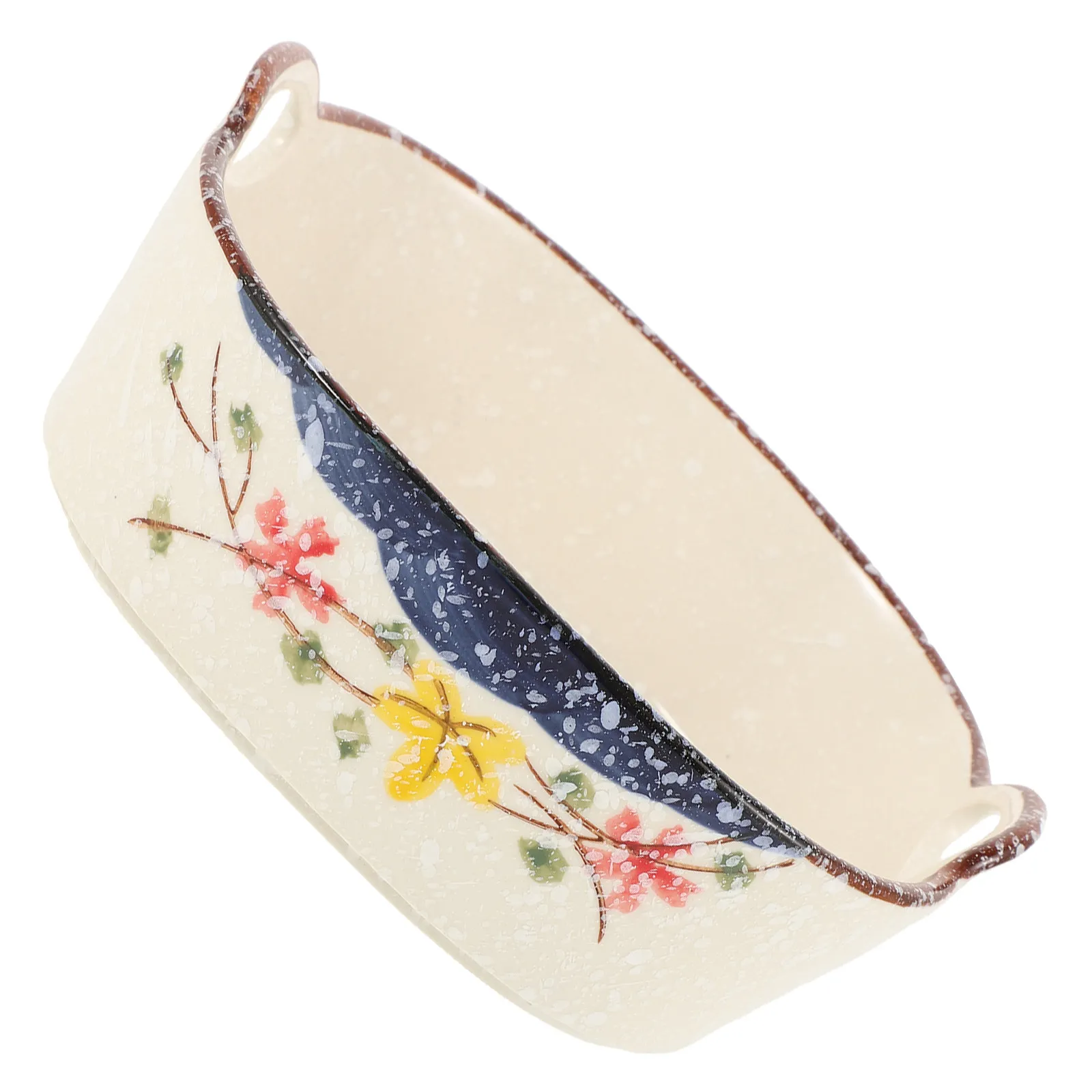 

Ceramic Double Handle Porcelain Bowl Large Stable Serving Noodle Soup Salad Bowl for Kitchen Restaurant Food Supplies