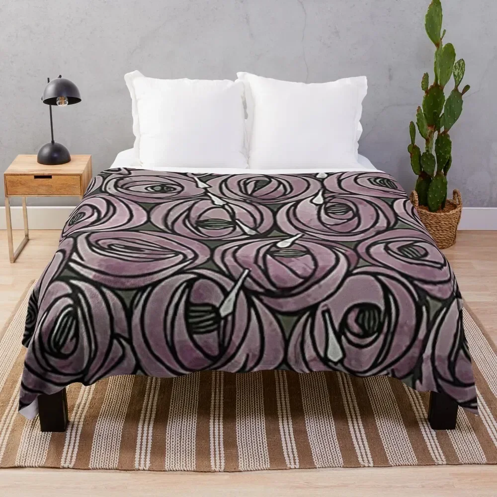 Charles Rennie Mackintosh flowers design Throw Blanket Summer Beddings Plush funny gift Blankets