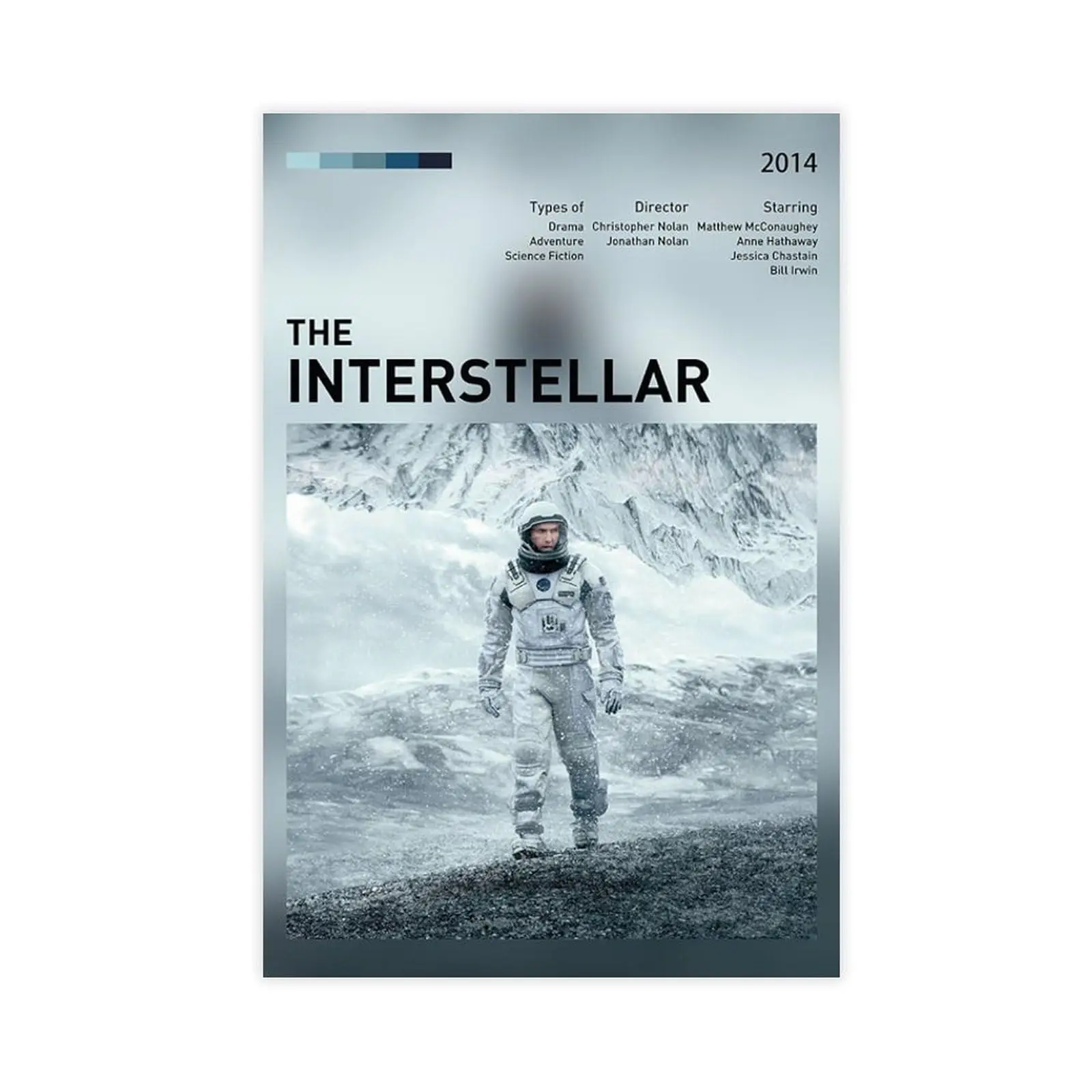 terstellar Poster Vintage Movie Poster Interstellar Canvas Wall Art For Office Decor Home Decor Unframe-style 12x18inch(30x45cm)