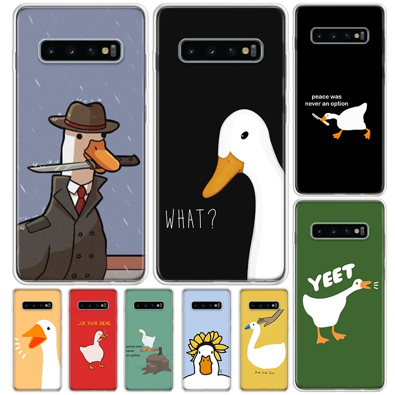 Coque de jeu d'oie mignonne de dessin animé, étui de téléphone pour Samsung Galaxy S23 S22 S24 S25 Ultra S21 Plus S20 FE S10 + S25Ultra imprimé Fundas S2