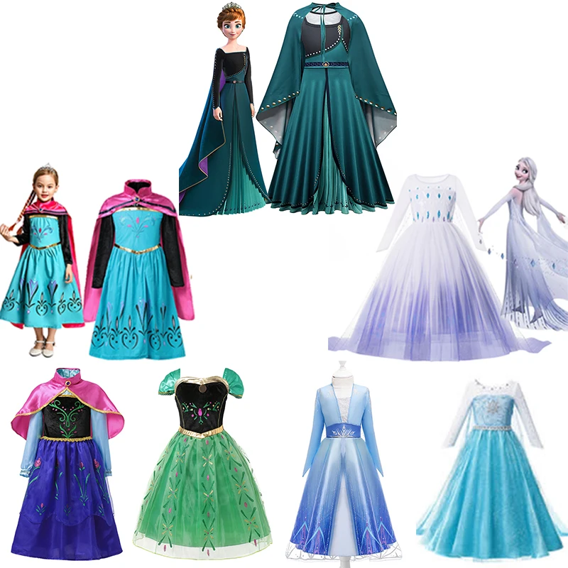 Frozen 2 Princess Dresses For 2-12Years Girls White Sequined Mesh Ball Gown Carnival Clothing Kids Cosplay Snow Queen Elsa Anna