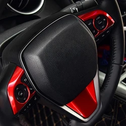 For Toyota Camry 2018 2019 2020 2021 Matte Silver / Carbon Fiber / Red /wood Accessory Steering Wheel Decoration Cover Trim