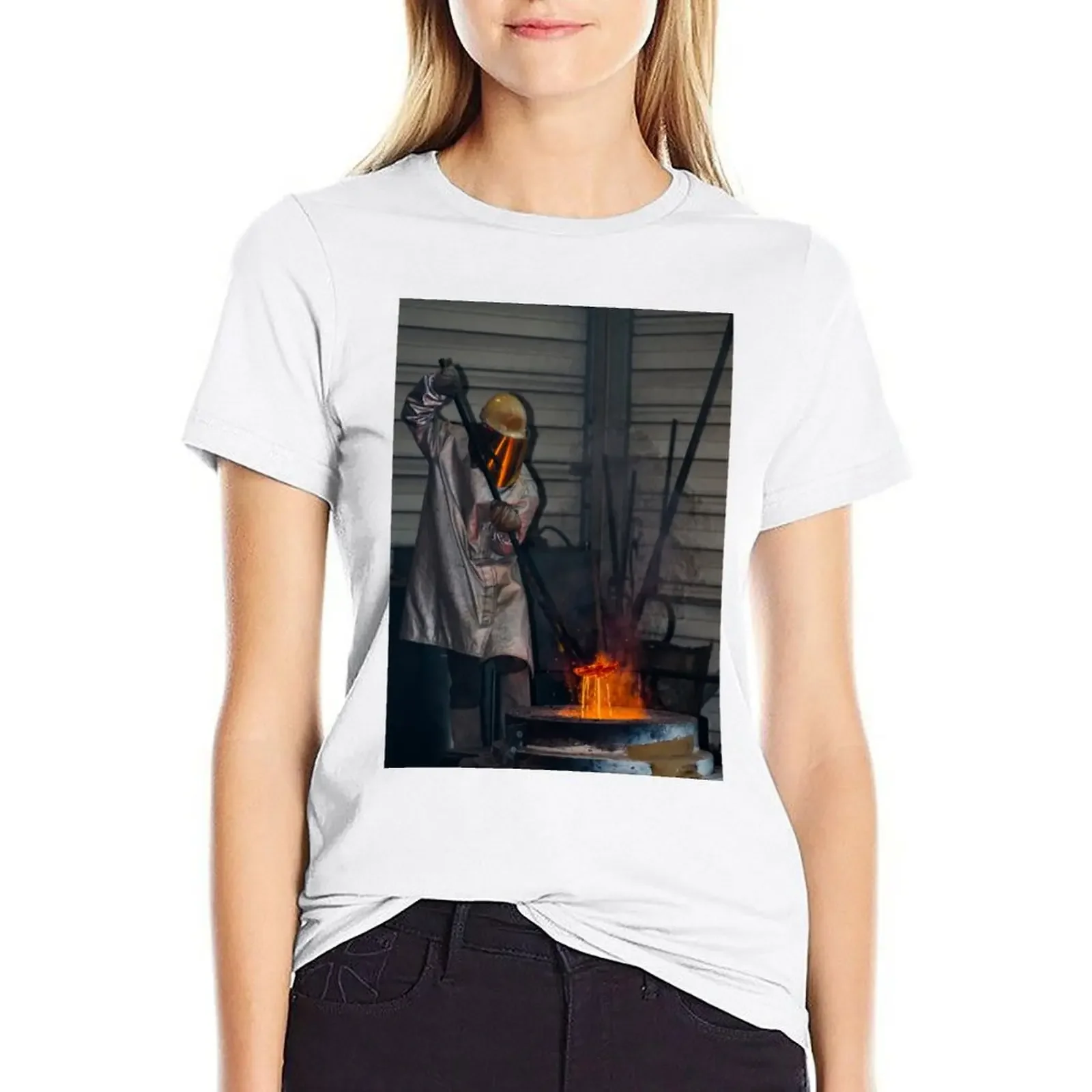 

Classic technology of bell producing with melting steel to the ground. T-shirt vintage clothes ariat shirts for Women