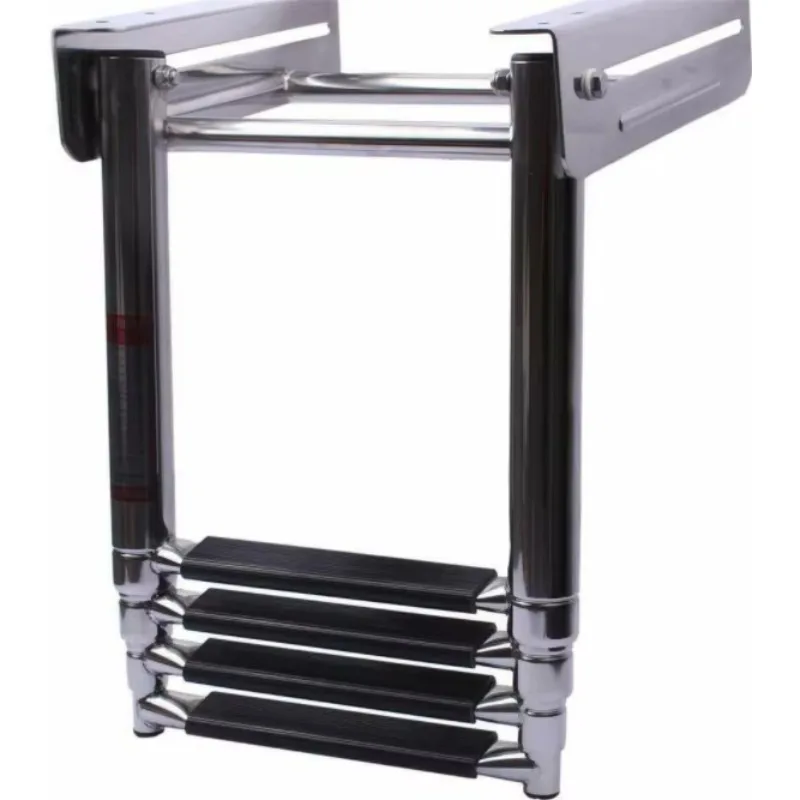 304 Stainless Steel Four Section Deck Ladder With Slide Rail Boat Ladder Marine Hardware Fittings