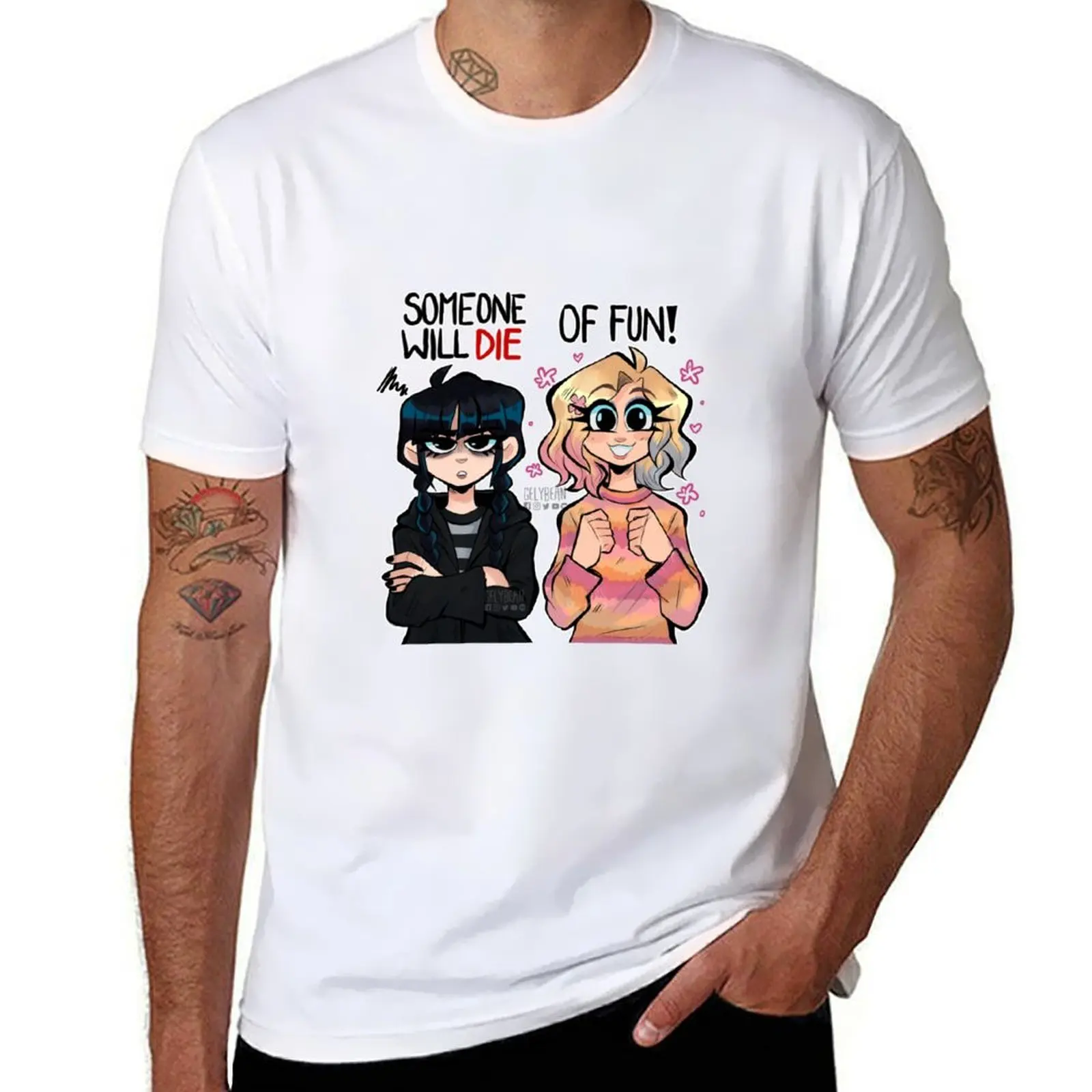 

Someone will die... of Fun! Enid and Wednesday fanart T-Shirt t shirts for man slim fit t shirts for man graphic vintage T-Shirt