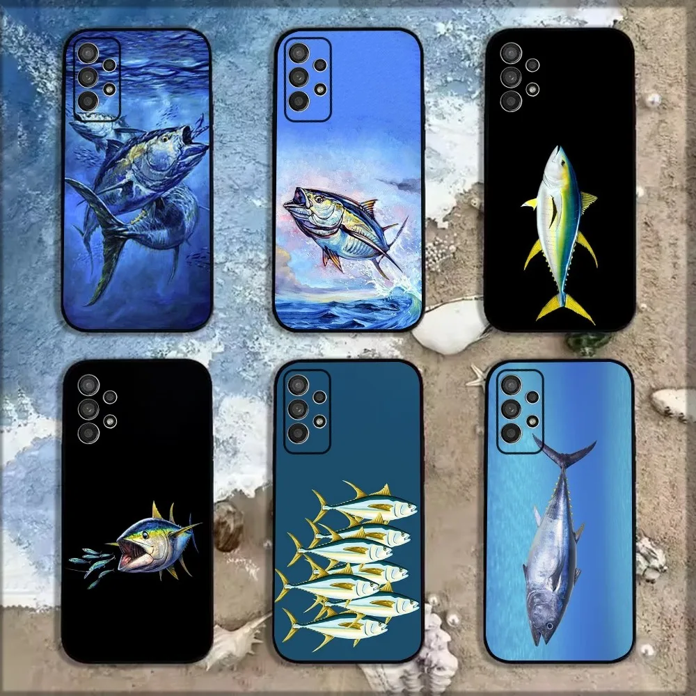 Bluefin Tuna sea fish Phone Case For Samsung Galaxy A13,A21s,A22,A31,A32,A52,A53,A71,A80,A91 Soft Black Shell