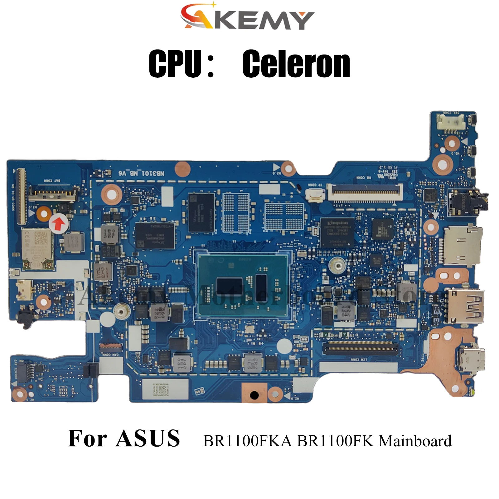 BR1100FKA Laptop Motherboard For ASUS ExpertBook BR1100FKA BR1100F Notebook Mainboard With  Celeron CPU 100% tests OK  fast ship