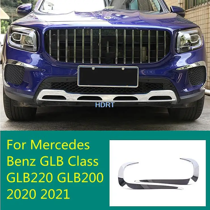 

For Mercedes Benz GLB Class GLB220 X247 GLB200 2020 2021 Car Front Bumper Spoiler Grille Air Knife Fog Lamp Cover Trim Sticker