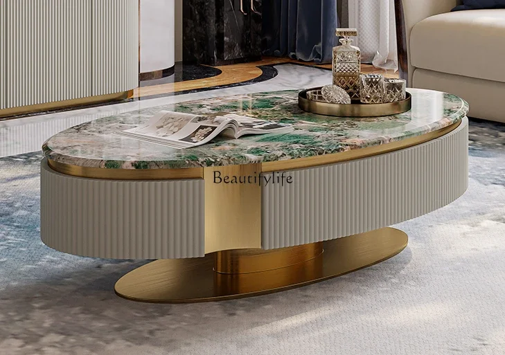 

FG28Light Luxury Coffee Table Italian High-End Fashion Marble Oval Tea Table