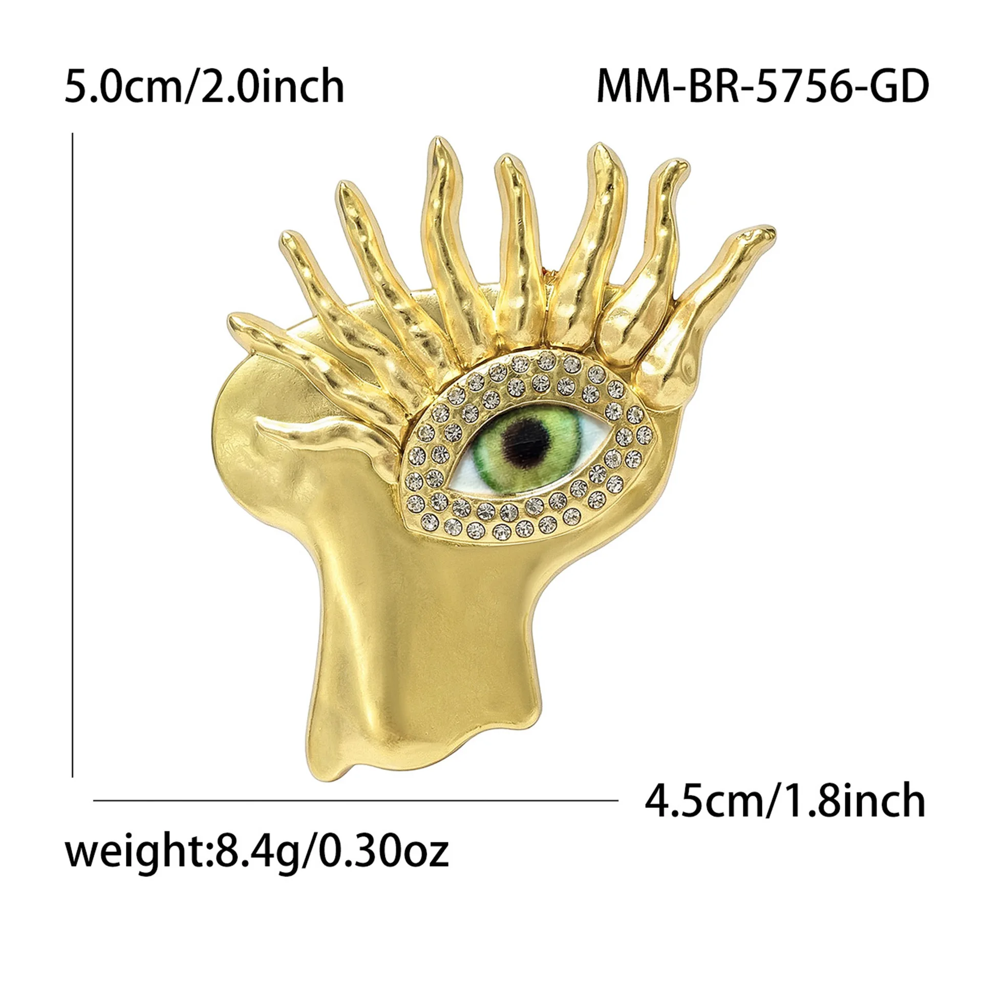 1PC Golden Guardian Eye Design Style Brooch Pin Badge Decoration Crafts Gifts for Men and Women