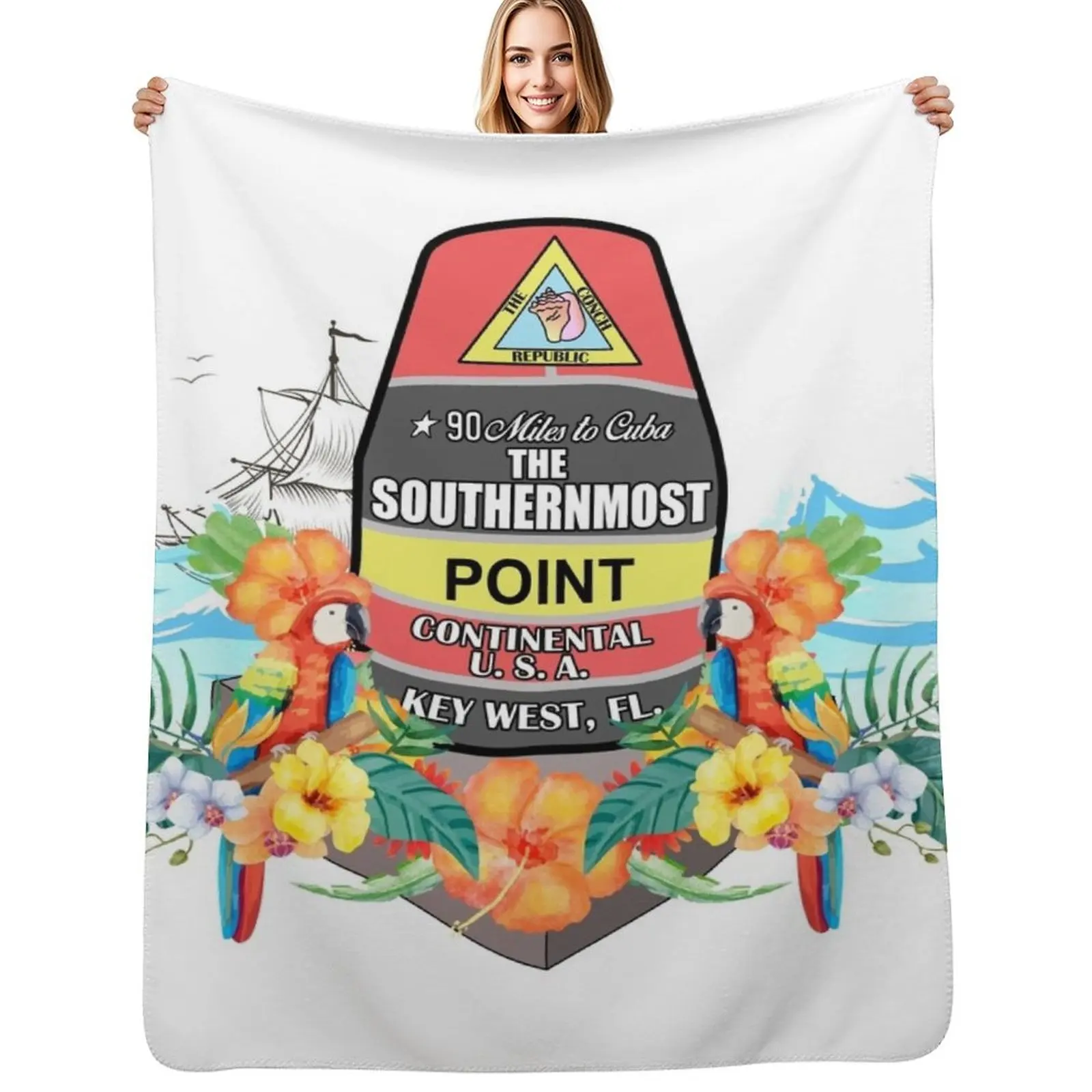 

Southernmost Point Key West Throw Blanket Extra Large Throw manga Multi-Purpose Beach Blankets