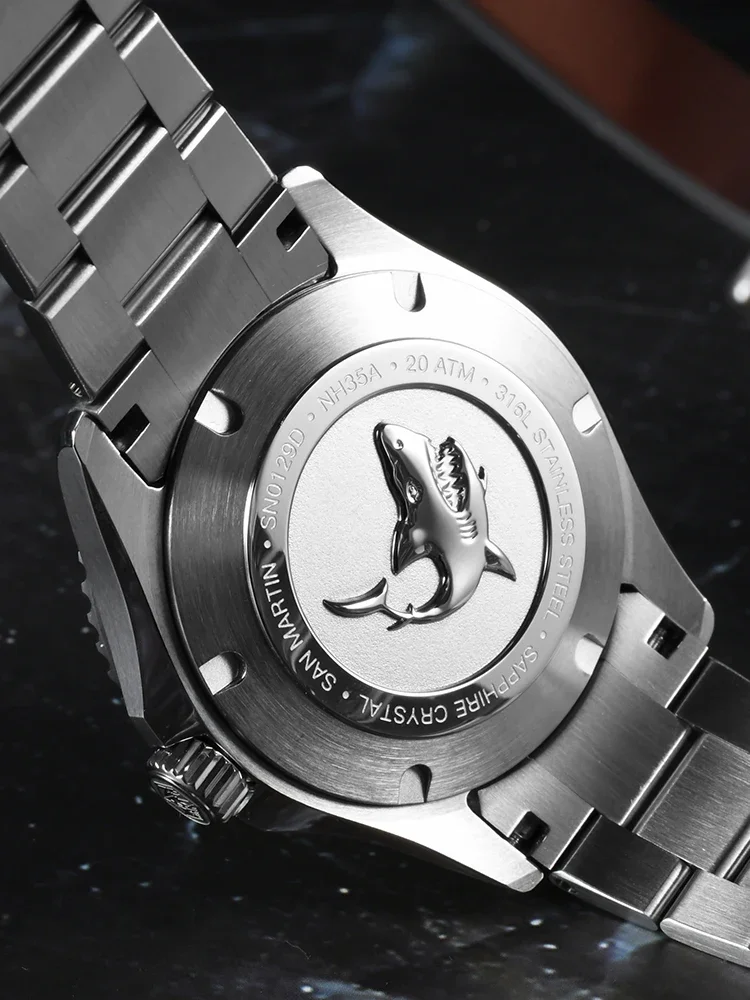 2025 New San Martin 39mm Dive Watch Enamel Dial Full Luminous NH35 Automatic Mechanical Men Watch Waterproof 200m SN0129