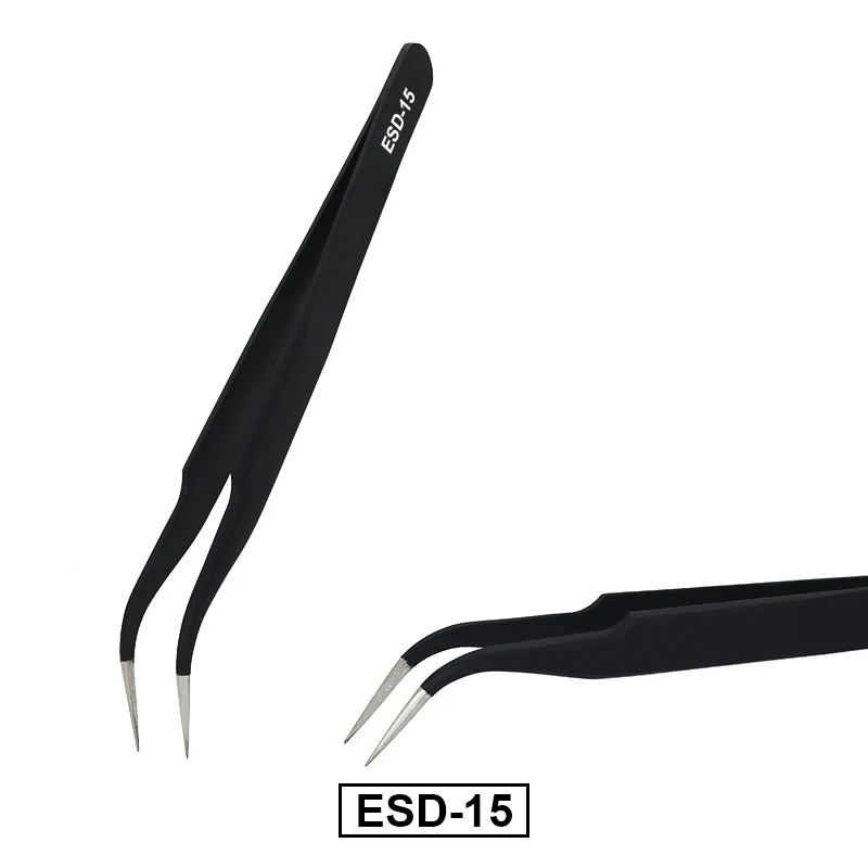 Glamlash ESD-12 ESD-15 Anti-Static Tweezer แหนบตรงแหนบเครื่องมือแต่งหน้า