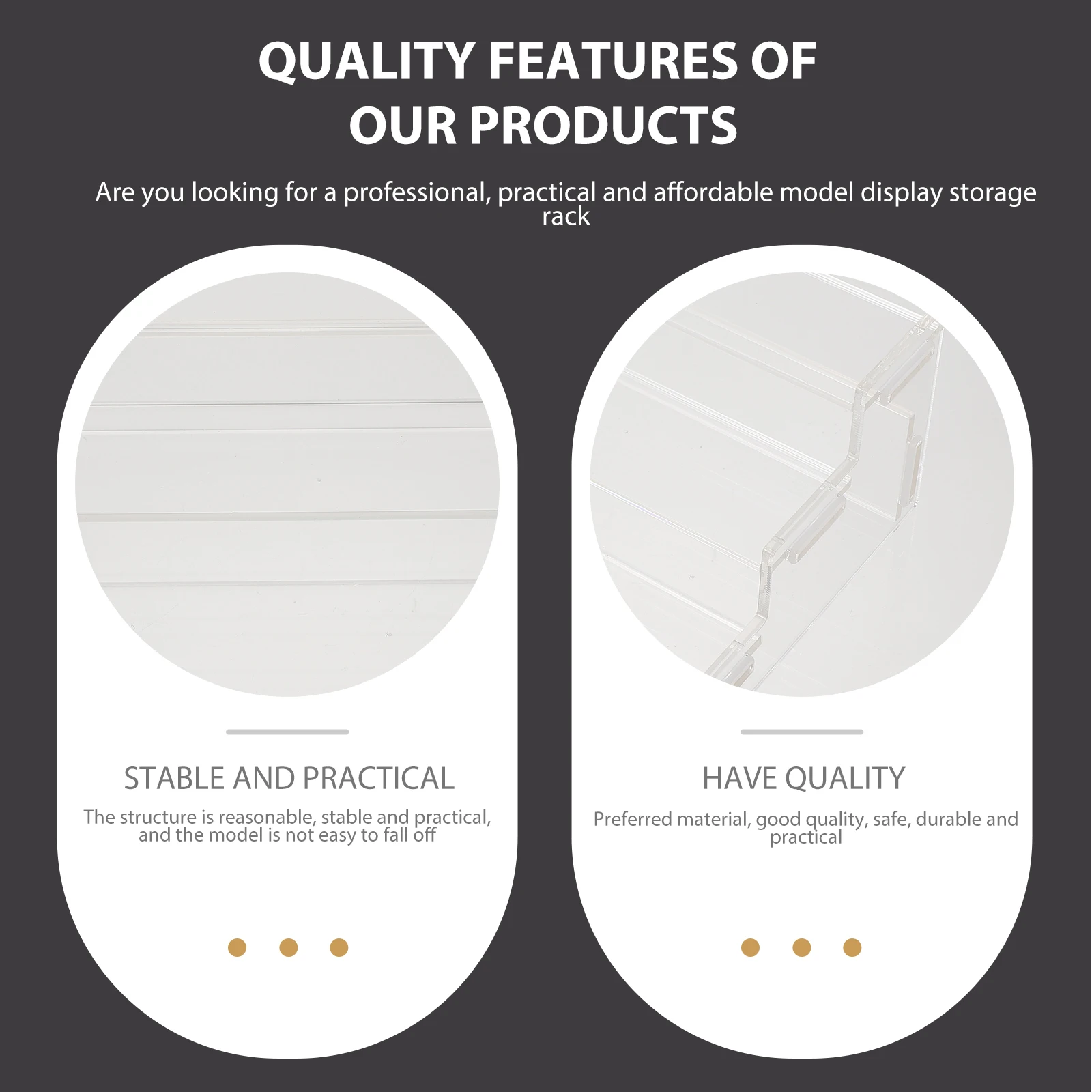 1Pcs Multi-Level Acrylic Clear Display Rack Organizer Storage Holder Stand for Statuette Display Storage Rack Showing Stand