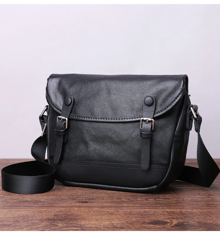 New Men's Leather Shoulder-Bag Fashion Korean-Style Full Grain Full-Grain Leather Messenger Bag Casual Sports Bag