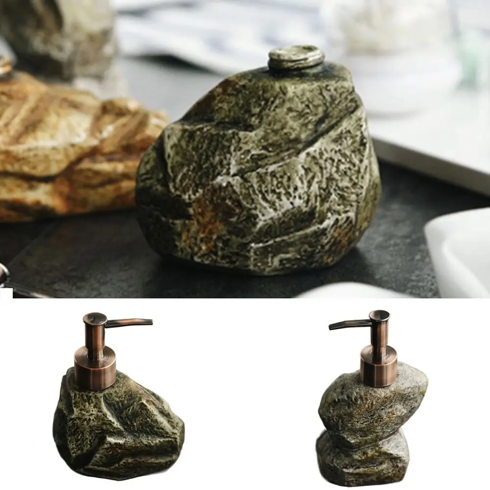 

Керамическая бутылка для лосьона, Забавный ручной насос, контейнер для жидкости с имитацией камня, пустой креативный диспенсер для шампуня, для кухни