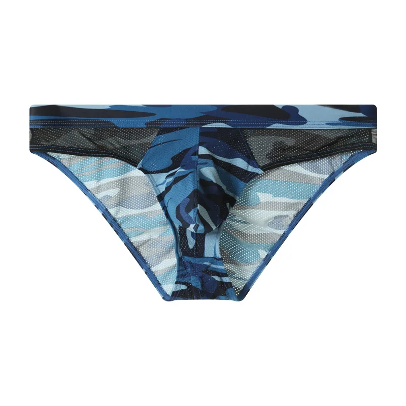 

Men's Camouflage Mesh Briefs Color Block Stretchy Gays Sexy U-Convex Pouch Underpants Breathable Comfortable Tanga Gym Underwear