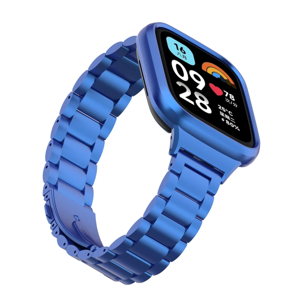 Pasek ze stali nierdzewnej do zegarka Redmi Watch 3 Active Smart Watch Bransoletka z pętlą magnetyczną Metalowa obudowa Protector Mi Watch lite