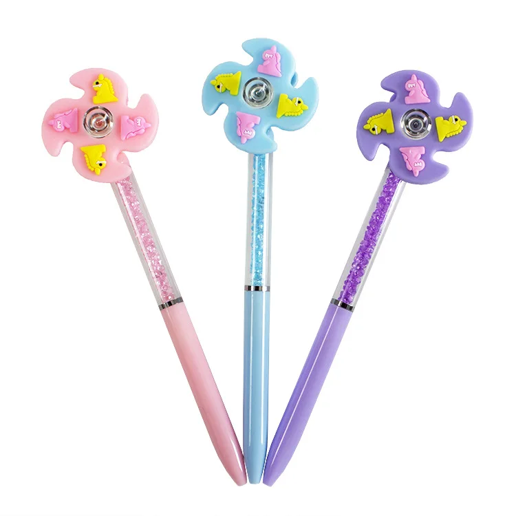 36PCS Creative Decompression Kite Turning Ballpoint Pen, Cross-border Cute Silicone Rotating Shape Twisting Windmill 0.7 Signatu