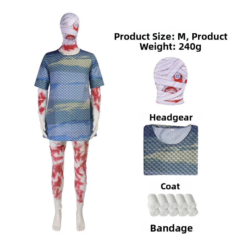 أزياء الهالوين زومبي التأثيرية كوري كابتن صامت غير محظوظ القديم ip طويل جون فضي المرأة الزي الصيني التقليدي #2