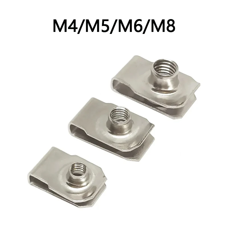

10 шт. зажимы U-образного типа из нержавеющей стали с резьбой M4/M5/M6/M8 (4 мм/5 мм/6 мм/8 мм), язычковые гайки Q312 в комплекте, для автомобилей, мотоциклов,