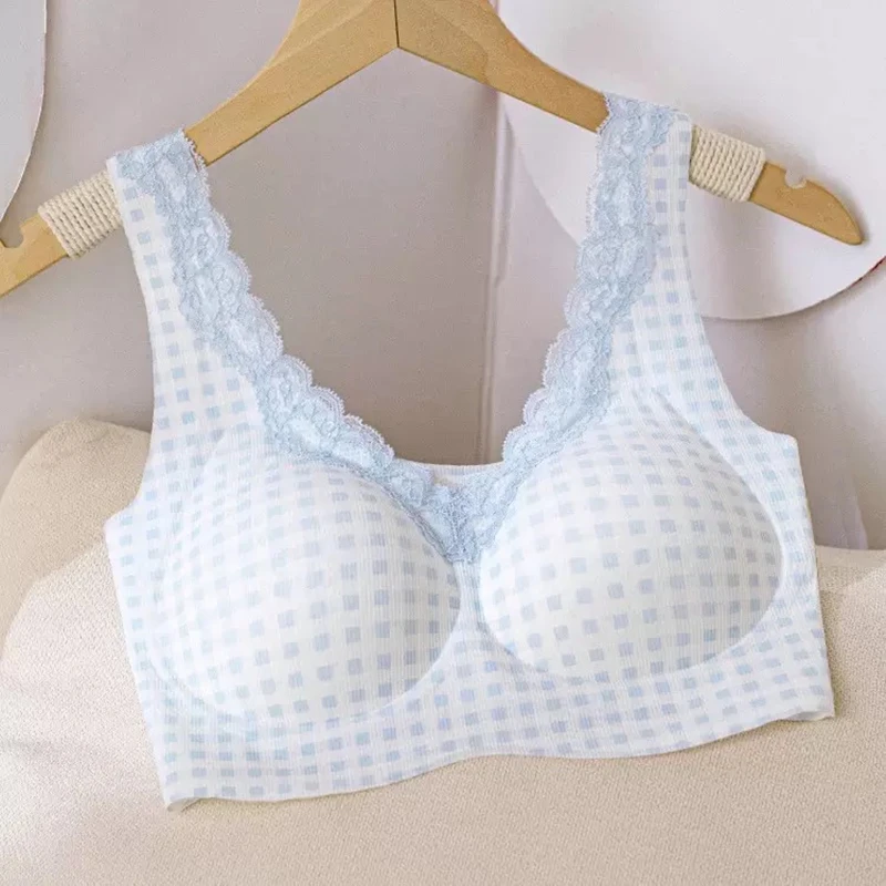 Frauen Sexy Spitze Drahtlose Nahtlose Sport-Bh Stoßfest Anti-Schock Weste Zurück Bequeme Passform Unterwäsche Schönheit Bh