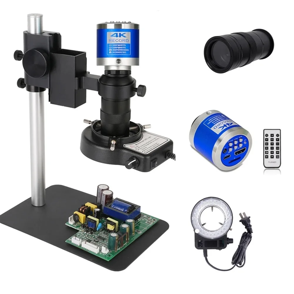 4K HD 1080P كاميرا فيديو مجهر 1-130X عدسة مصباح ليد للحصول على الصور الرقمية الهاتف PCB إصلاح لحام