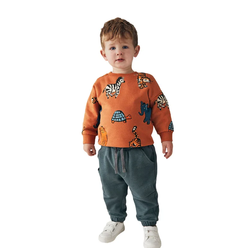 

2025Spring New Children's Sweatshirt for Toddlers and Kids, Long Sleeve Round Neck Pullover, Loose Trendy Style Sweatshirt for D