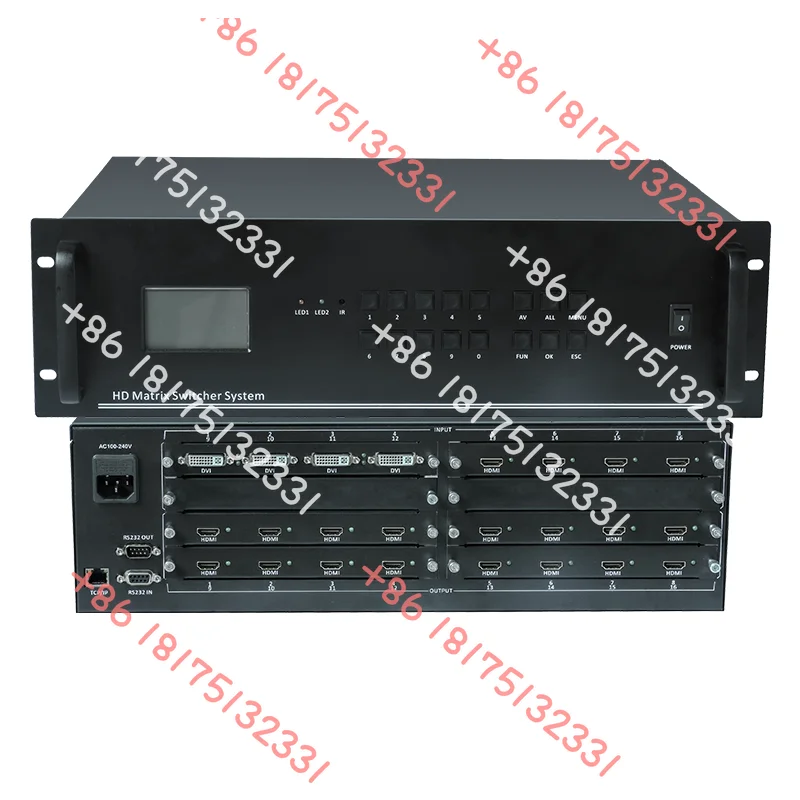8 Input 16 Output DVI HDM I HD Matrix Plug-in Video Wall Controller Matrix Switcher 4k30