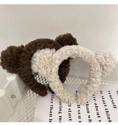 New Cute Bear Ears Plush Hair Bands Hoop for Women Girls Elastic Headbands Lovely Hairband Headwear Fashion Hair Accessories