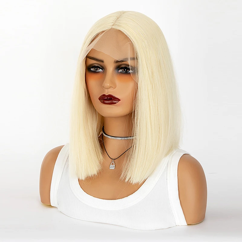 

Clearance Sale: 14-Inch Bob Straight Hair Lace Front Wig, A Synthetic Wig Suitable For Women'S Daily Parties And Halloween