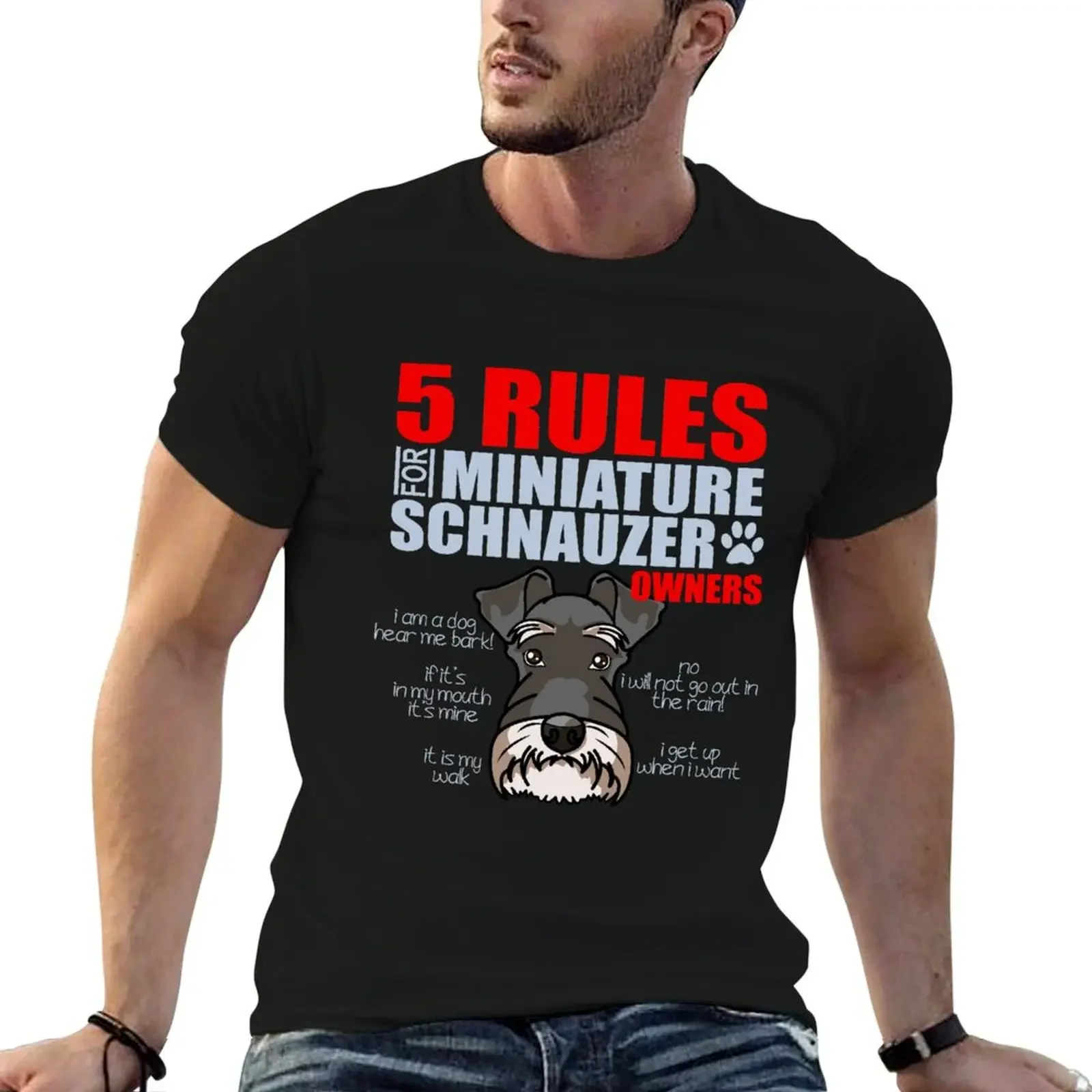 Rules of a Schnauzer T-Shirt Aesthetic clothing essential t shirt Blouse plus size clothes mens plain t shirts