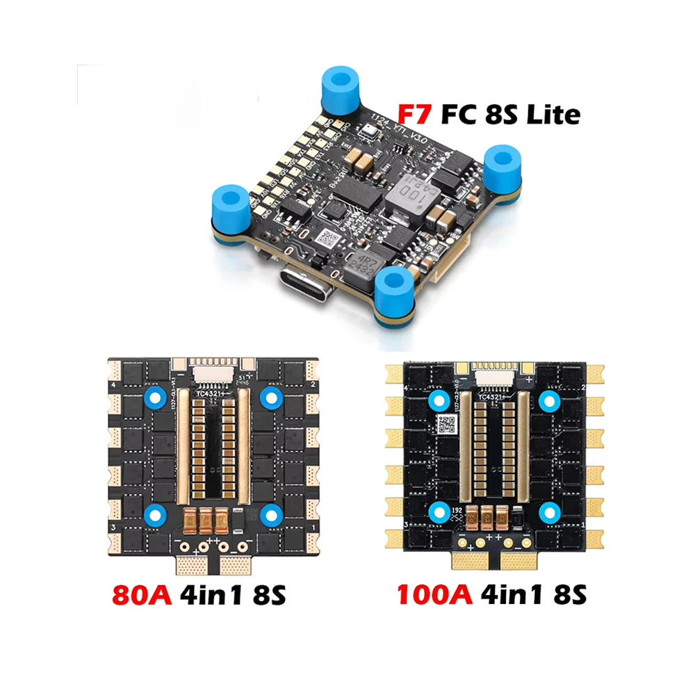 HobbyWing XRotor 80A/100A 4in1 ESC F7 Flight Controller 8S Combo - FPV Drone Racing Spare Parts