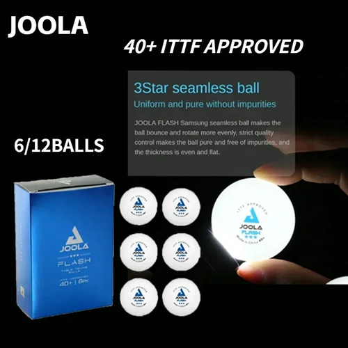 Imagen 1 del producto Bolas de tenis de mesa Joola de 3 estrellas, 40 + 6/12 pelotas, nuevo Material, pelotas de Ping Pong de poliéster, pelota de plástico Original de Ping Pong aprobada por ITTF