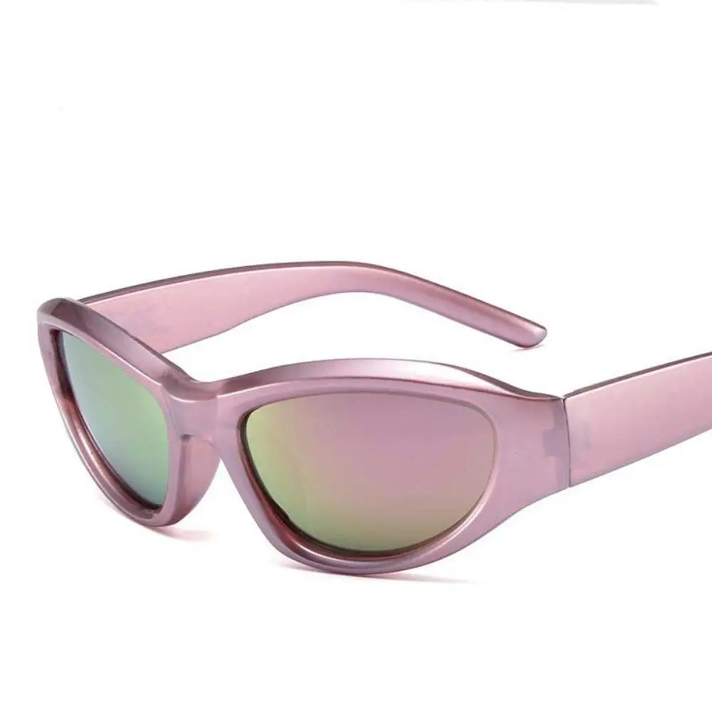 New Sports Punk Sunglasses Women Men Fashion Oval Sun Glasses Retro Goggle UV400 Colorful Mirror Eyewear