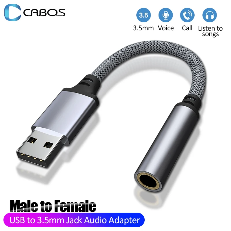 USB externe Soundkarte 3,5mm Buchse Buchse Audio Adapter Kopfhörer Mikrofon Sound Adapter für PC Laptop USB auf 3,5mm Audio kabel