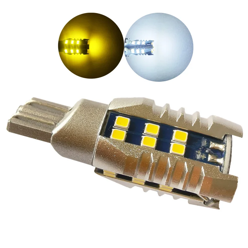 10pcs T15 Super Bright Car LED CANBUS No Error Reverse Light Auto Backup Lamp Bulbs 2016 30MD White Lemon Yellow DC12V