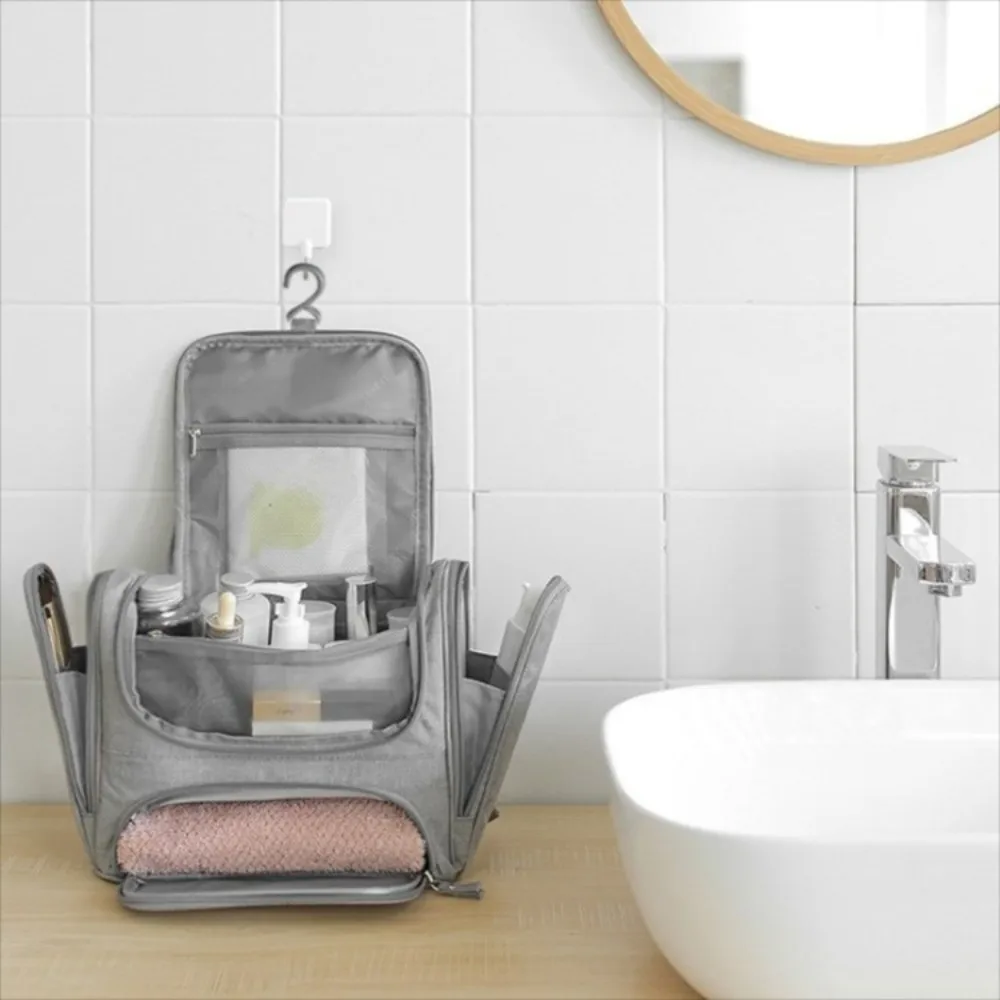 

Водонепроницаемая подвесная косметичка, портативный дизайн с несколькими карманами, органайзер для макияжа, застежка-молния, двухсторонняя открытая