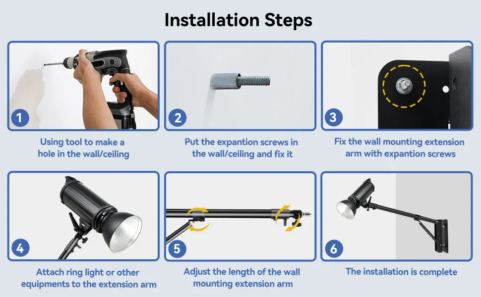 مصباح حلقي مثبت على الحائط مقاس 18 بوصة من Inlightray للتصوير الفوتوغرافي في استوديو صالون الحلاقة مع حامل هاتف عن بعد #3