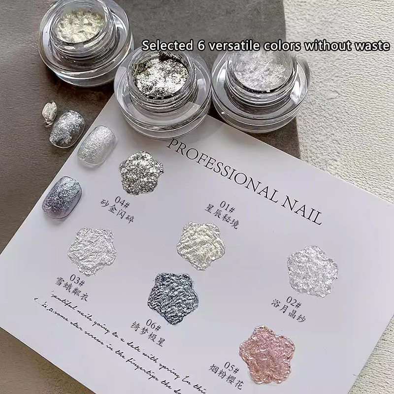 Delicate Metal Gypsum Sand Painting 3D Manicure Glue Persistent Effect Nail Engraved Gel Easy To Remove For Girls Nail Art