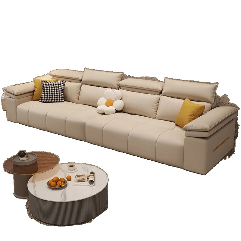 

Simple, modern, sofa, living room, small apartment, straight row, light luxury