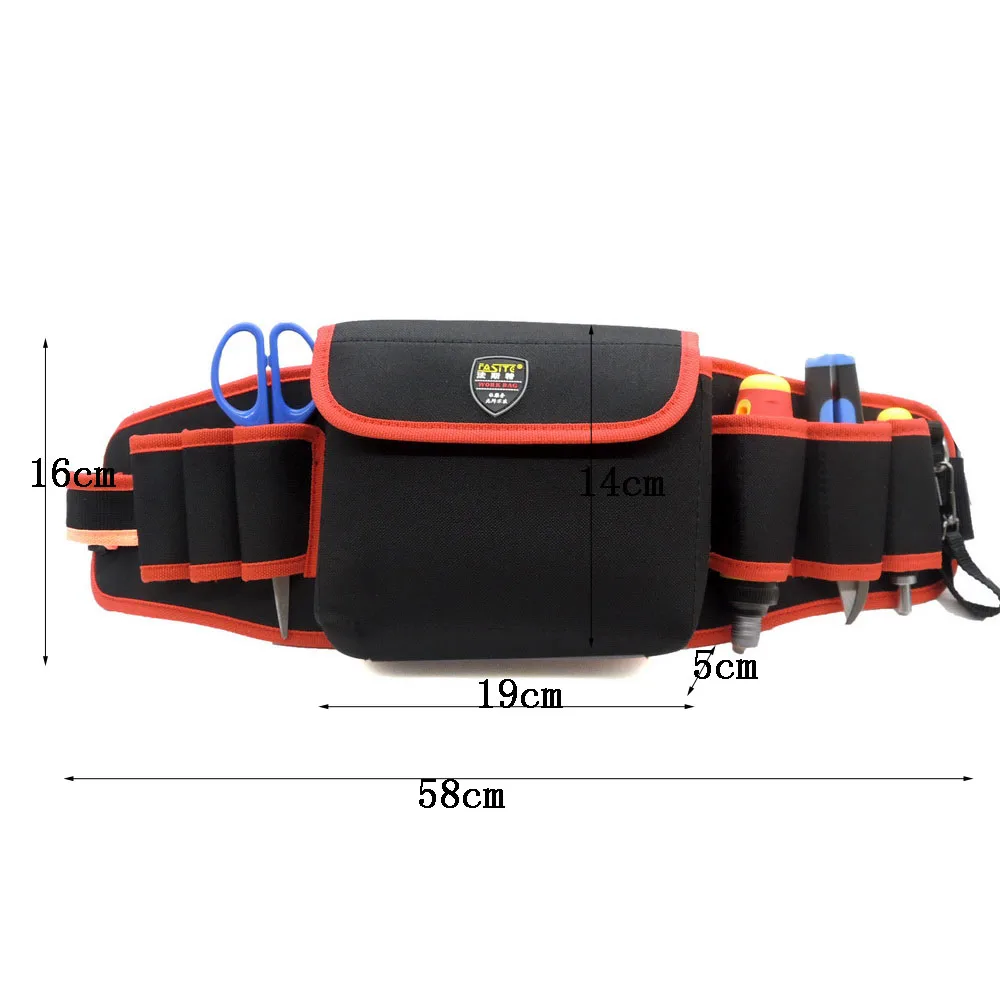 Alta qualidade eletricista ferramenta cinto 600d oxford tecido 8 bolso de armazenamento cinto ferramenta caso instrumento shpping livre