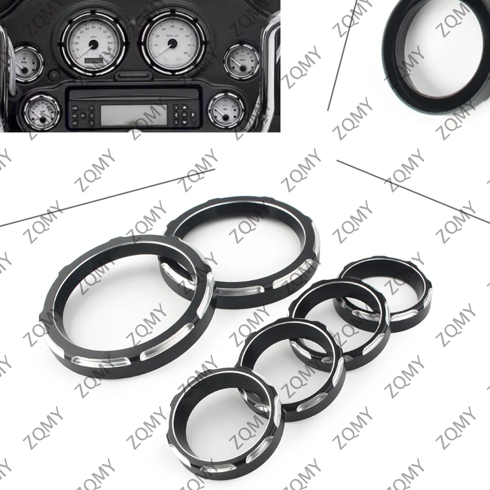 6pcs cnc speedometer לוח פרץ מד bzel עבור arley סיור אלקטרתה גלידת רחוב גלידת טריק מודלים flht flhx 1996-2012 2013
